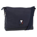 LOUIS VUITTON LV Cup V Line Cross Bag Leather Navy Silver M50443 LV Auth ka5969A-1