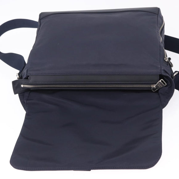 LOUIS VUITTON LV Cup V Line Cross Bag Leather Navy Silver M50443 LV Auth ka5969A
