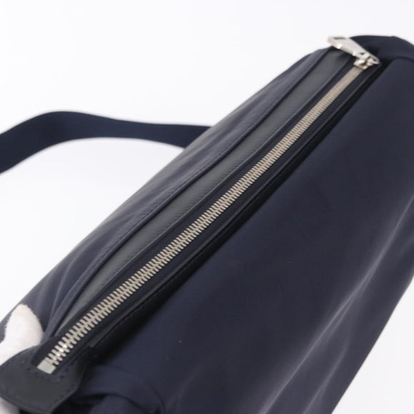 LOUIS VUITTON LV Cup V Line Cross Bag Leather Navy Silver M50443 LV Auth ka5969A