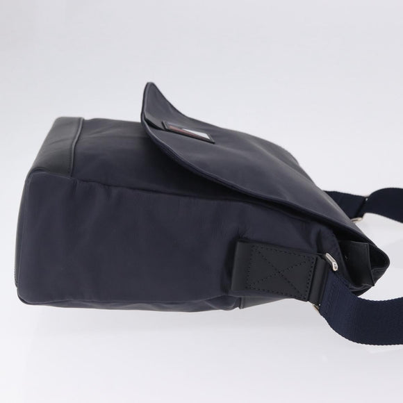 LOUIS VUITTON LV Cup V Line Cross Bag Leather Navy Silver M50443 LV Auth ka5969A
