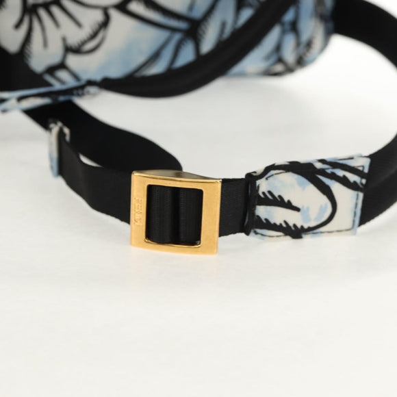 FENDI Backpack Nylon Blue Gold Auth ka596M