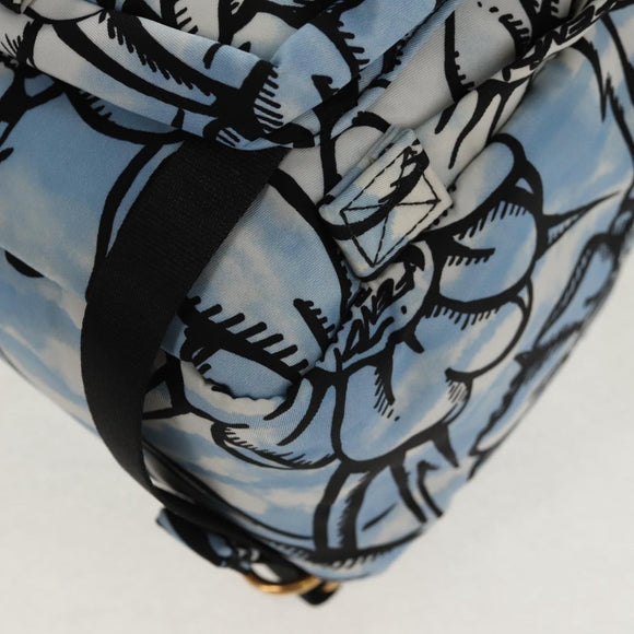 FENDI Backpack Nylon Blue Gold Auth ka596M