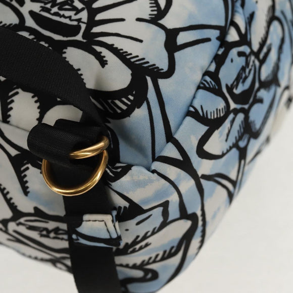 FENDI Rucksack Nylon Blau Gold Auth ka596M