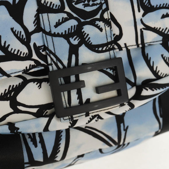 FENDI Backpack Nylon Blue Gold Auth ka596M