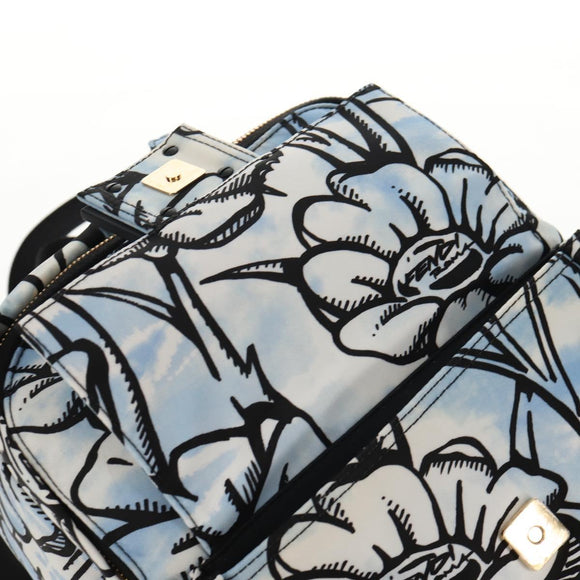 FENDI Rucksack Nylon Blau Gold Auth ka596M