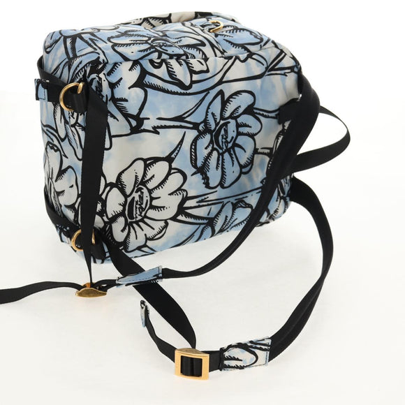 FENDI Rucksack Nylon Blau Gold Auth ka596M