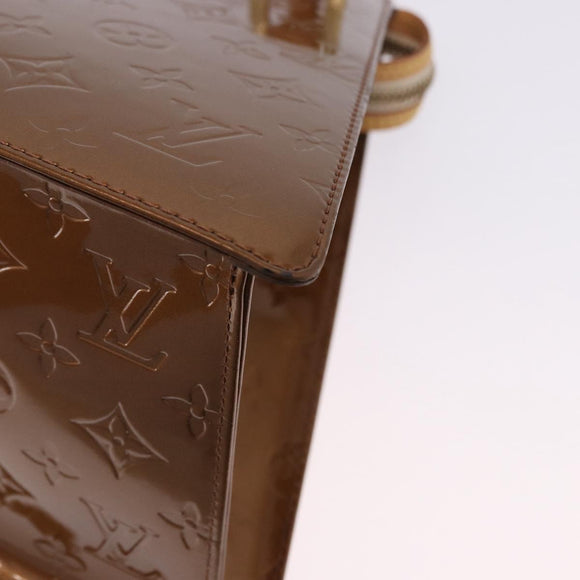 LOUIS VUITTON Monogram Vernis Mini Forsythe Hand Bag Bronze M91120 Auth ka5972