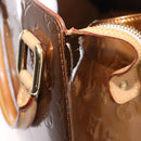 LOUIS VUITTON Monogram Vernis Mini Forsythe Hand Bag Bronze M91120 Auth ka5972-9