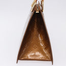 LOUIS VUITTON Monogram Vernis Mini Forsythe Hand Bag Bronze M91120 Auth ka5972-4