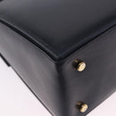Salvatore Ferragamo Gancini Hand Bag Leather Navy Gold Auth ka5976-16