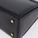 Salvatore Ferragamo Gancini Hand Bag Leather Navy Gold Auth ka5976-17