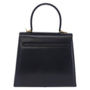 Salvatore Ferragamo Gancini Hand Bag Leather Navy Gold Auth ka5976-2