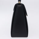 Salvatore Ferragamo Gancini Hand Bag Leather Navy Gold Auth ka5976-4