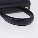Salvatore Ferragamo Gancini Hand Bag Leather Navy Gold Auth ka5976-7