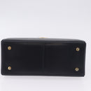 Salvatore Ferragamo Gancini Hand Bag Leather Navy Gold Auth ka5976-5