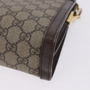 GUCCI GG Supreme Chain Web Sherry Line Bag PVC Beige Gold 503877 Auth ka5977V-14
