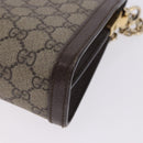 GUCCI GG Supreme Chain Web Sherry Line Bag PVC Beige Gold 503877 Auth ka5977V-16