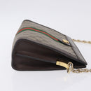 GUCCI GG Supreme Chain Web Sherry Line Bag PVC Beige Gold 503877 Auth ka5977V-3