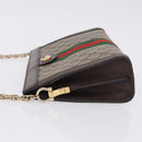 GUCCI GG Supreme Chain Web Sherry Line Bag PVC Beige Gold 503877 Auth ka5977V-4