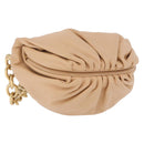 BOTTEGA VENETA INTRECCIATO Chain Shoulder Bag Leather Beige Gold Auth ka5978V-1