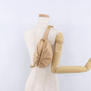 BOTTEGA VENETA INTRECCIATO Chain Shoulder Bag Leather Beige Gold Auth ka5978V-21