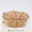 BOTTEGA VENETA INTRECCIATO Chain Shoulder Bag Leather Beige Gold Auth ka5978V-12