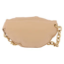BOTTEGA VENETA INTRECCIATO Chain Shoulder Bag Leather Beige Gold Auth ka5978V-2