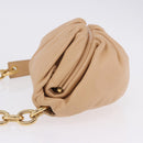 BOTTEGA VENETA INTRECCIATO Chain Shoulder Bag Leather Beige Gold Auth ka5978V-4
