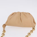 BOTTEGA VENETA INTRECCIATO Chain Shoulder Bag Leather Beige Gold Auth ka5978V-6