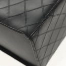 CHANEL Bicolore Vanity Hand Bag Lamb Skin Black Gold CC Auth ka597V-14