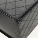 CHANEL Bicolore Vanity Hand Bag Lamb Skin Black Gold CC Auth ka597V-16