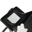 CHANEL Bicolore Vanity Hand Bag Lamb Skin Black Gold CC Auth ka597V-19