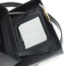 CHANEL Bicolore Vanity Hand Bag Lamb Skin Black Gold CC Auth ka597V-20