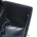 CHANEL Bicolore Vanity Hand Bag Lamb Skin Black Gold CC Auth ka597V-23