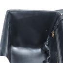 CHANEL Bicolore Vanity Hand Bag Lamb Skin Black Gold CC Auth ka597V-24