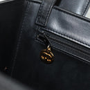 CHANEL Bicolore Vanity Hand Bag Lamb Skin Black Gold CC Auth ka597V-25