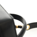CHANEL Bicolore Vanity Hand Bag Lamb Skin Black Gold CC Auth ka597V-8