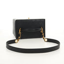 CHANEL Bicolore Vanity Hand Bag Lamb Skin Black Gold CC Auth ka597V-9