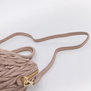 Miu Miu Matelasse Hand Bag Leather 2way Pink Gold Auth ka5983A-10