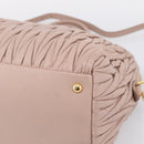 Miu Miu Matelasse Hand Bag Leather 2way Pink Gold Auth ka5983A-12