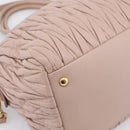 Miu Miu Matelasse Hand Bag Leather 2way Pink Gold Auth ka5983A-13