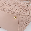 Miu Miu Matelasse Hand Bag Leather 2way Pink Gold Auth ka5983A-14