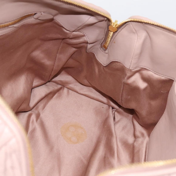 Miu Miu Matelasse Hand Bag Leather 2way Pink Gold Auth ka5983A