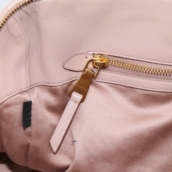 Miu Miu Matelasse Hand Bag Leather 2way Pink Gold Auth ka5983A