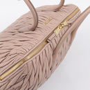 Miu Miu Matelasse Hand Bag Leather 2way Pink Gold Auth ka5983A-6
