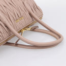 Miu Miu Matelasse Hand Bag Leather 2way Pink Gold Auth ka5983A-7