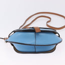 LOEWE Mini Gate Bag Shoulder Bag Leather Blue Gold Auth ka5984A-6