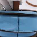 LOEWE Mini Gate Bag Shoulder Bag Leather Blue Gold Auth ka5984A-7