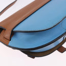 LOEWE Mini Gate Bag Shoulder Bag Leather Blue Gold Auth ka5984A-18