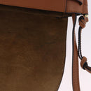 LOEWE Mini Gate Bag Shoulder Bag Leather Blue Gold Auth ka5984A-10
